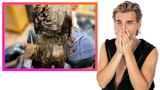 Hairdresser Reacts To People Detangling Extremely Tangled Matted Hair [upl. by Phelips]