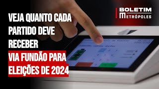 Veja quanto cada partido deve receber via Fundão para eleições de 2024 [upl. by Barsky372]