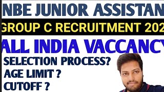 NBE JUNIOR ASSISTANT RECRUITMENT 2023NBE JUNIOR assistant kya hota hnbe vaccancy2023 [upl. by Ulyram660]