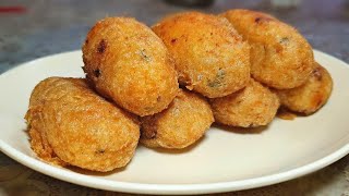 Mauritian Cuisine Boulette Pomme de Terre Croquette  Mashed Potato Fritters Recipe [upl. by Ahtoelc]