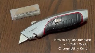 How to Replace the Blade in a Trojan Quick Change Utility Knife [upl. by Starkey]