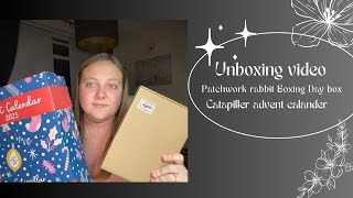 Flosstube 2 Caterpillar cross stitch advent calendar and Patchwork rabbit Boxing Day box unboxing [upl. by Ahsinyd785]