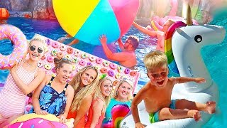 Giant Unicorn Donut Pool Party [upl. by Felicle]