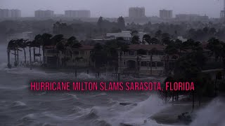 Hurricane Milton Extreme Surge Wind Slams Sarasota FL [upl. by Larimer]