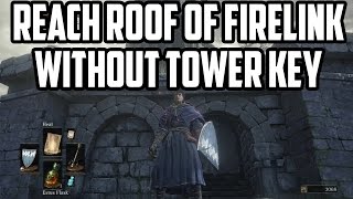 Dark Souls 3  Get On Top of Firelink Shrine Without Tower Key  Early Ring and Estus Shard [upl. by Ettenil]