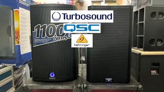 QSC K122 and Turbosound Milan M12 Soundcheck  Behringer XENYX 1202SFX Mixing console proaudio [upl. by Eirrot744]