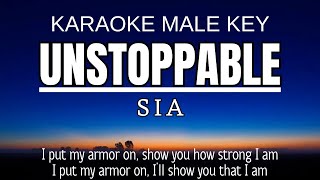 Sia  Unstoppable Karaoke Male Key  Nada Pria 6 Dm [upl. by Napra]