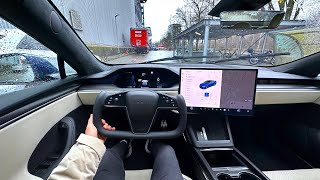 New Tesla Model S Plaid Test Drive POV 2023 [upl. by Ashien420]