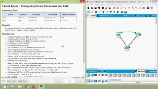 Packet Tracer  Configuring Secure Passwords and SSH [upl. by Eirrod]