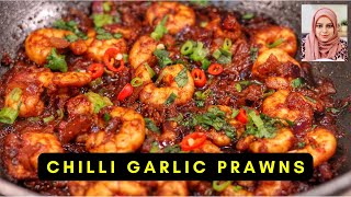 Easy Chilli Garlic Prawns Recipe  Restaurant Style  Cook with Anisagrams  prawns prawnsrecipe [upl. by Aniehs216]