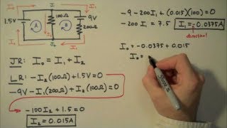 How to Solve a Kirchhoffs Rules Problem  Simple Example [upl. by Wiburg]