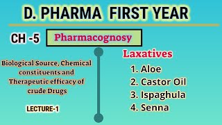 LaxativesCH5L1PharmacognosyDPharmFirst year [upl. by Fry]