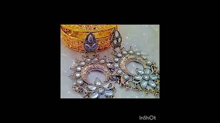 Oxidized earringjewellery100rsaffordableviral reel utube best videokashmirfashionlatest [upl. by Conlan291]