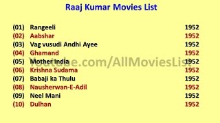 Raaj Kumar Movies List [upl. by Ailaham]