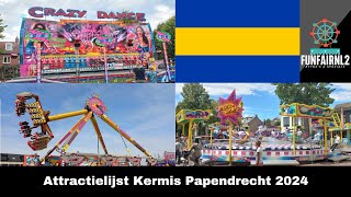 Attractielijst Kermis Papendrecht 2024 [upl. by Winny]