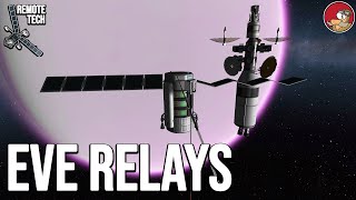 Deploying Eve Comm Network with 30 sec delay in Remote Tech KSP in 2023 [upl. by Lorne291]