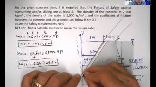 Study Set 912 Static of Fluids Center of PressureSubmerged Surfaces Dam Overturning [upl. by Magill]