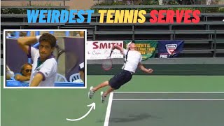 Top 5 WEIRDEST Tennis Serves [upl. by Ezirtaeb942]