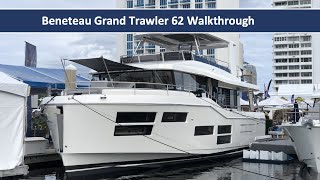 Tour the New Beneteau Grand Trawler 62 in Fort Lauderdale [upl. by Mini69]