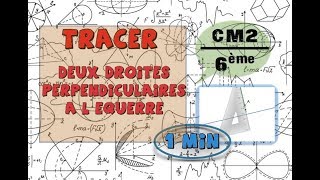 Comment tracer une droite perpendiculaire avec léquerre [upl. by Ahsienad472]