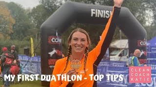 My First Duathlon  Top Tips for a Beginner  Clean Coach Katie [upl. by Vladimir336]