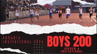 2024 TF  Arcadia Invitational  Boys 200M Invite and Seeded  Brandon Arrington 2076 [upl. by Mert]