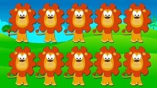 Ten Little Lions  Nursery Rhymes For Children By Kids Tv [upl. by Celina265]