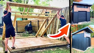 Complete DIY Shed Build in under 5 Minutes  FREE PLANS [upl. by Nylhsa]