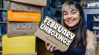 February Book Unboxing Illumicrate Fairyloot Special Editions amp New Releases 2024 [upl. by Calva]