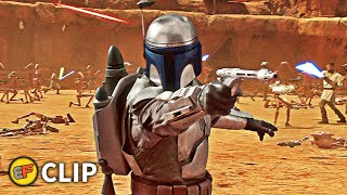 Jedi vs Droid Army  Battle of Geonosis Part 1  Star Wars Attack of the Clones 2002 Movie Clip [upl. by Eniffit]