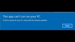 How to Fix This App Can’t Run on your PC Windows 10 [upl. by Delilah]