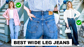 Best Wide Leg Jeans Haul  Sezane Wide Leg Trousers Levis Ribcage Wide Leg amp Everlane Baggy Jeans [upl. by Sanders]