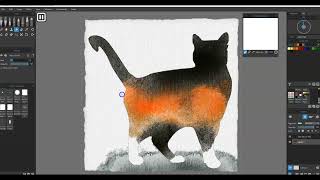 Rebelle 5 Digital Watercolor Cat Painting SPEED PAINTING shorts [upl. by Heyer]