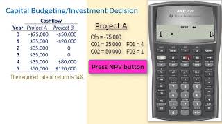 BA II Plus Cash Flows 2 Capital Budgeting NPV [upl. by Ennaira451]