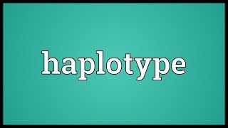 Haplotype Meaning [upl. by Ludwog]