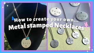 How to create your own metal stamped necklaces Hand engraved jewelry Custom Engraved Necklace [upl. by Tonry216]