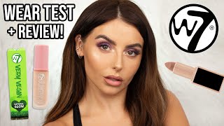 Testing NEW W7 makeup Full face of CHEAP makeup Wear test  review 4K CLOSE UPS [upl. by Atteynod481]