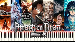 Attack on Titan All Openings 17 Piano Cover FREE MIDI [upl. by Asseram291]