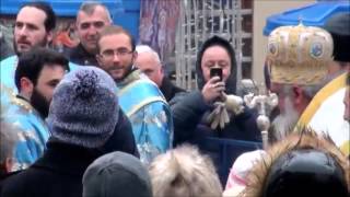 Orthodox Patriarch of Bucharest blessing the People with the Holy Water [upl. by Attelrahs59]