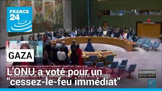 Gaza  un quotcessezlefeu immédiatquot voté à lONU • FRANCE 24 [upl. by Nosinned]