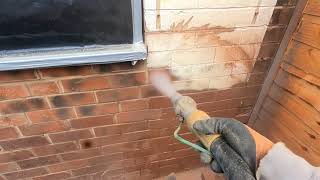 Removing Paint off Brick dustless SandBlasting [upl. by Swaine]