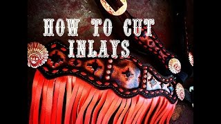 How to make an inlay  Crimson Willow Tack Leather working tips [upl. by Atnauqahs]