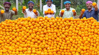 ORANGE JUICE  Huge Orange Juice Making  Orange Recipes  Cooking Kesari Dessert Recipe in Village [upl. by Moreta]