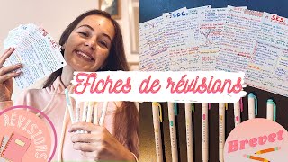 Comment faire des FICHES DE RÉVISIONS et RÉVISER  réviser pour un examenbrevet astuces [upl. by Yelrah]