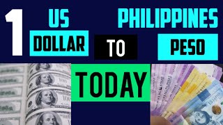 1 us dollar to philippine peso exchange rate today USD PHP [upl. by Alegnave516]