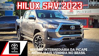 HILUX 2023  TOYOTA HILUX SRV 2023 TURBO DIESEL 4X4 0KM DETALHES DO INTERIOR E EXTERIOR [upl. by Engud]