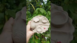 মাটির থালা  DLY Easy clay plate 🍽️ মাটির বাসন  clay shorts [upl. by Asirralc65]