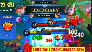 DAMAGE NYA NGERI ❗️ zilong high damage build 2024 BEST BUILD TERSAKIT ZILONG 2024 MOBILELEGEND ✔️ [upl. by Kamp]