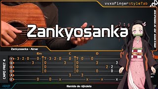 Demon Slayer Kimetsu no Yaiba Season 2 OP  Zankyosanka 残響散歌  Fingerstyle Guitar Cover  TABS [upl. by Ikkiv]