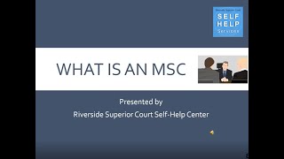 What Is a Mandatory Settlement Conference MSC [upl. by Toille]